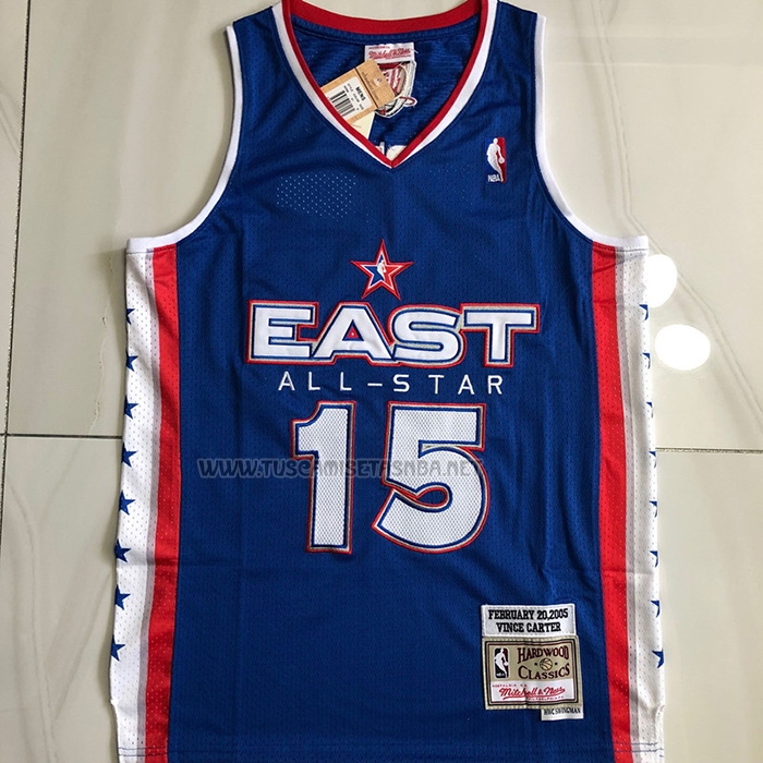 Camiseta Vince Carter NO 15 Brooklyn Nets All Star 2005 Azul